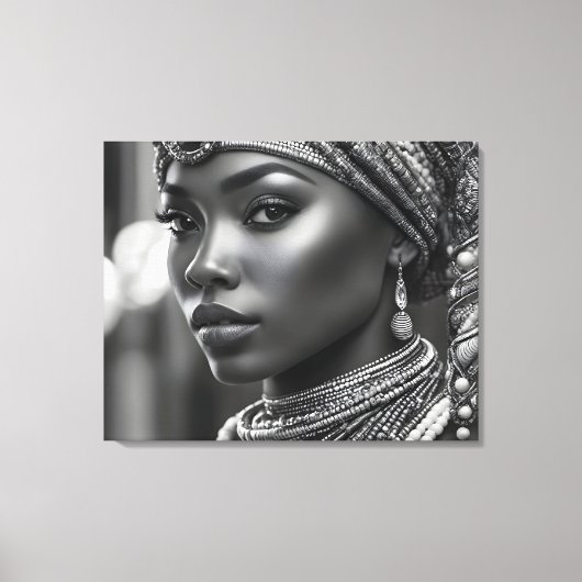 Mooie Afrikaanse vrouw Canvas Afdruk (Voorkant)