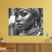 Mooie Afrikaanse vrouw Canvas Afdruk (Insitu (Woonkamer))