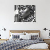 Mooie Afrikaanse vrouw Canvas Afdruk (Insitu (Slaapkamer))