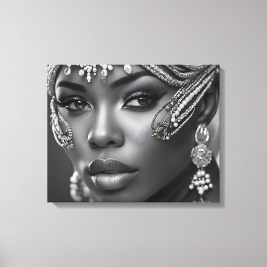 Mooie Afrikaanse vrouw Canvas Afdruk (Voorkant)