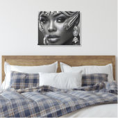 Mooie Afrikaanse vrouw Canvas Afdruk (Insitu (Slaapkamer))