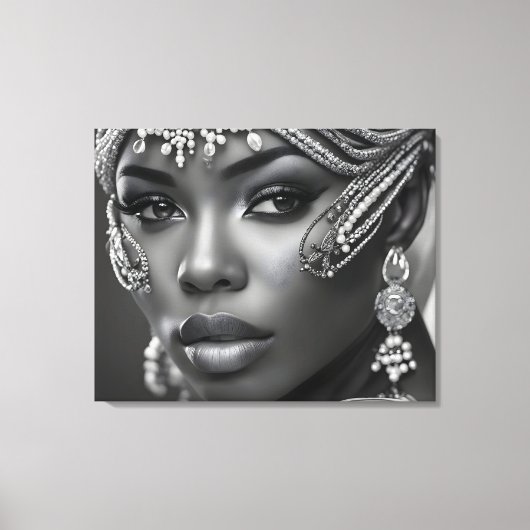 Mooie Afrikaanse vrouw Canvas Afdruk (Voorkant)