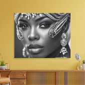 Mooie Afrikaanse vrouw Canvas Afdruk (Insitu (Woonkamer))