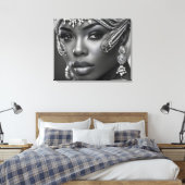 Mooie Afrikaanse vrouw Canvas Afdruk (Insitu (Slaapkamer))