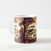 Mooie Afrikaanse vrouw met dieren Koffiemok (Voorkant links)