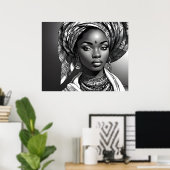 Mooie Afrikaanse vrouw Poster (Thuiskantoor)