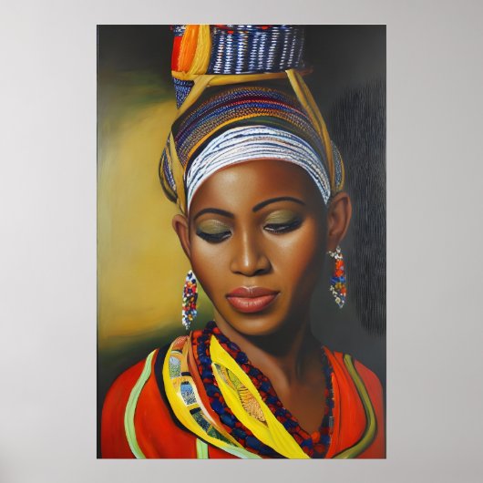 Mooie Afrikaanse vrouw Poster (Voorkant)