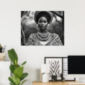 Mooie Afrikaanse vrouw Poster (Thuiskantoor)