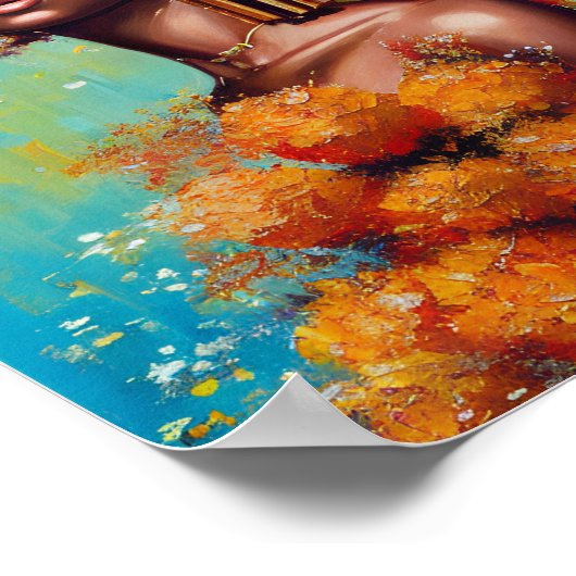 Mooie Afrikaanse vrouw Poster (Hoek)