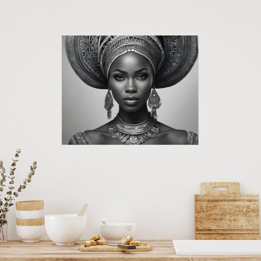 Mooie Afrikaanse vrouw Poster (Keuken)
