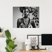Mooie Afrikaanse vrouw Poster (Thuiskantoor)