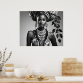Mooie Afrikaanse vrouw Poster (Keuken)