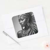 Mooie Afrikaanse vrouw Vierkante Sticker (Envelop)
