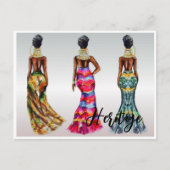 Mooie Afrikaanse Vrouwen Gouden Sieraden Kleurrijk Briefkaart (Voorkant)