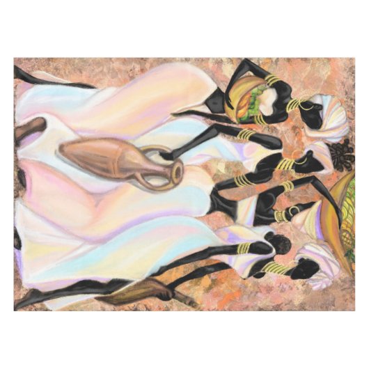 Mooie Afrikaanse Vrouwen Tafelkleed Art Design (Voorkant (Horizontaal))
