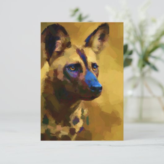 Mooie Afrikaanse wilde hond Bedankkaart (Staand voorkant)
