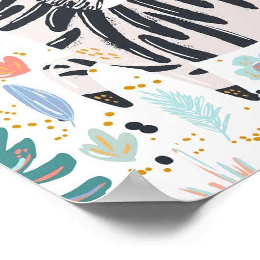 Mooie Afrikaanse zebra-kinderkamer Poster (Hoek)