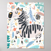 Mooie Afrikaanse zebra-kinderkamer Poster (Voorkant)