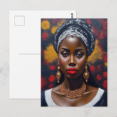 Mooie Afrikaanse zwarte vrouw schilderij Briefkaart (Voorkant / Achterkant)