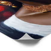 Mooie Afrikaanse zwarte vrouw schilderij Poster (Hoek)