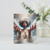 Mooie Afro-Amerikaanse Engel Eetherisch Briefkaart (Staand voorkant)