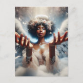 Mooie Afro-Amerikaanse Engel Eetherisch Briefkaart (Voorkant)