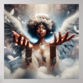 Mooie Afro-Amerikaanse Engel Eetherisch Poster (Voorkant)