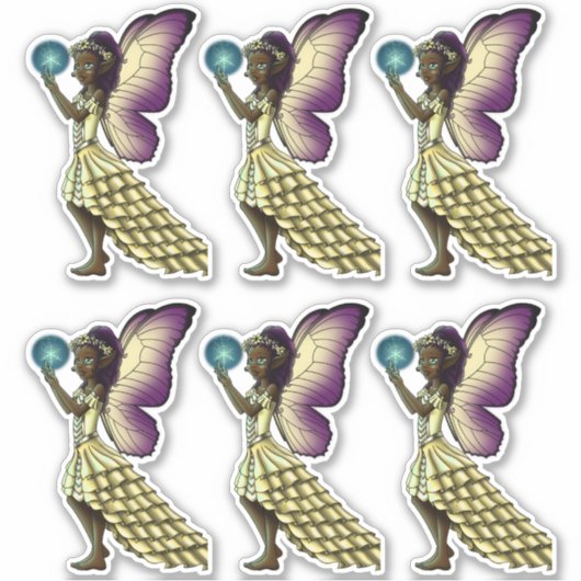Mooie Afro-Amerikaanse feeën Sticker (Voorkant)