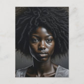 Mooie Afro-Amerikaanse vrouw AI Art Blank Briefkaart (Voorkant)