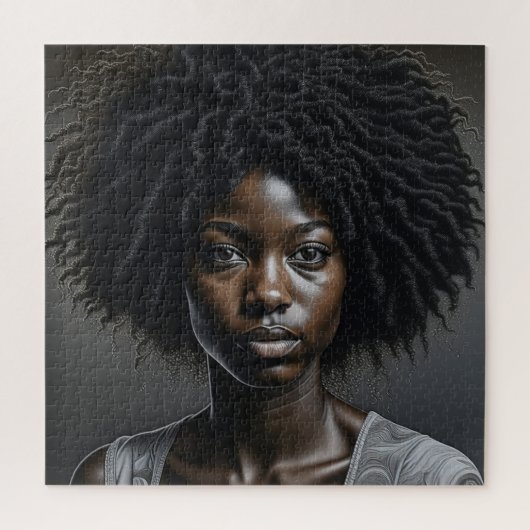 Mooie Afro-Amerikaanse vrouw AI Art Legpuzzel (Verticaal)