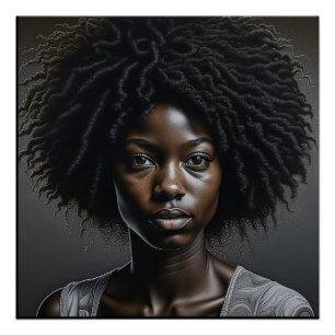 Mooie Afro-Amerikaanse vrouw AI Art Perfect Poster