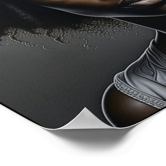 Mooie Afro-Amerikaanse vrouw AI Art Poster (Hoek)