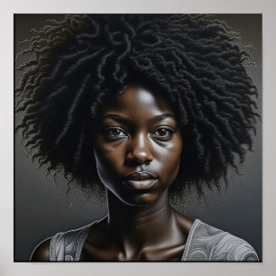 Mooie Afro-Amerikaanse vrouw AI Art Poster