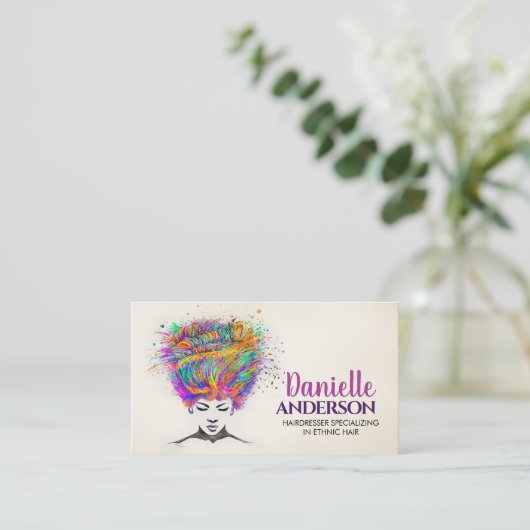 Mooie Afro-Amerikaanse Vrouw - Artistiek Haar Visitekaartje (Staand voorkant)