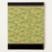 Mooie Afro-Amerikaanse vrouw Green Black Gold Planner (Achterkant)