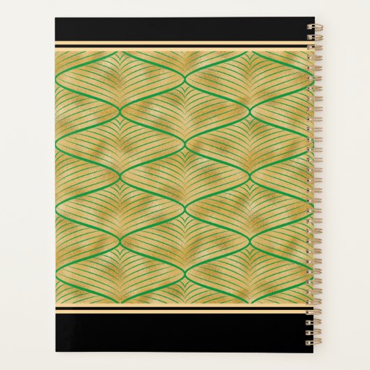 Mooie Afro-Amerikaanse vrouw Green Black Gold Planner (Achterkant)