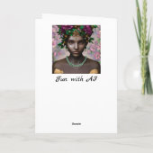 Mooie Afro-Amerikaanse vrouw met bloemen Kaart (Achterkant)