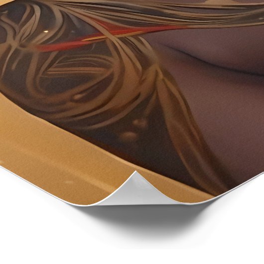 Mooie Afro-Amerikaanse vrouw met bloemen Poster (Hoek)