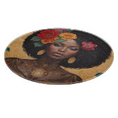 Mooie Afro-Amerikaanse vrouw met bloemen Snijplank (Hoek)