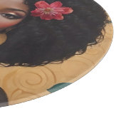 Mooie Afro-Amerikaanse vrouw met bloemen Snijplank (Hoek)