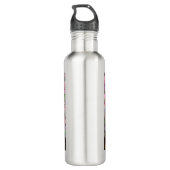 Mooie Afro-Amerikaanse vrouw met bloemen Waterfles (Achterkant)