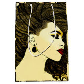 Mooie Afro-Amerikaanse vrouw met sloten Medium Cadeauzakje (Voorkant)