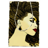 Mooie Afro-Amerikaanse vrouw met sloten Medium Cadeauzakje (Achterkant)