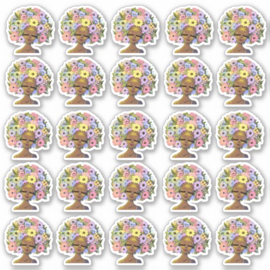 Mooie Afro-Amerikaanse vrouwen Sticker (Voorkant)