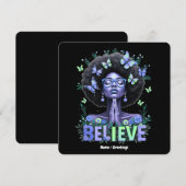 Mooie Afro-vrouw Zwarte koningin biddend eerbetoon Kaart (Voorkant / Achterkant)