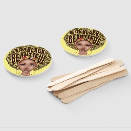 Mooie Afrocentric Sterke Zwarte Vrouw Handwaaier (Niet-gemonteerd)