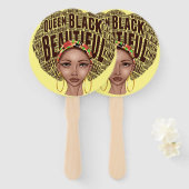 Mooie Afrocentric Sterke Zwarte Vrouw Handwaaier (Voorkant en achterkant)