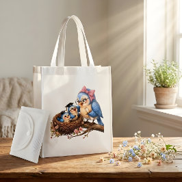 Mooie afstudeervogel herbruikbare boodschappentas