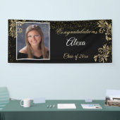 Mooie Afstuderen Gouden Glitter Confetti Spandoek (Beurs)