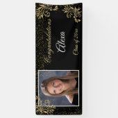 Mooie Afstuderen Gouden Glitter Confetti Spandoek (Verticaal)